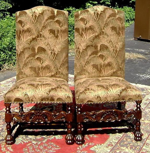 Fine quality Pair solid mahogany Victorian chairs