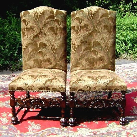 Fine quality Pair solid mahogany Victorian chairs