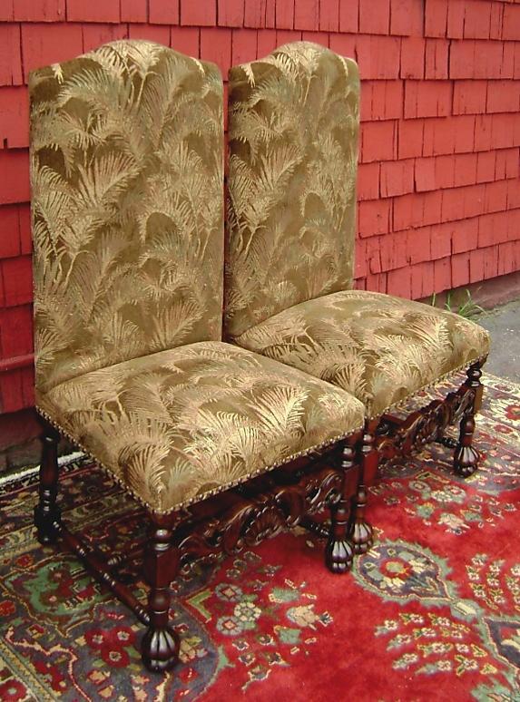 Fine quality Pair solid mahogany Victorian chairs