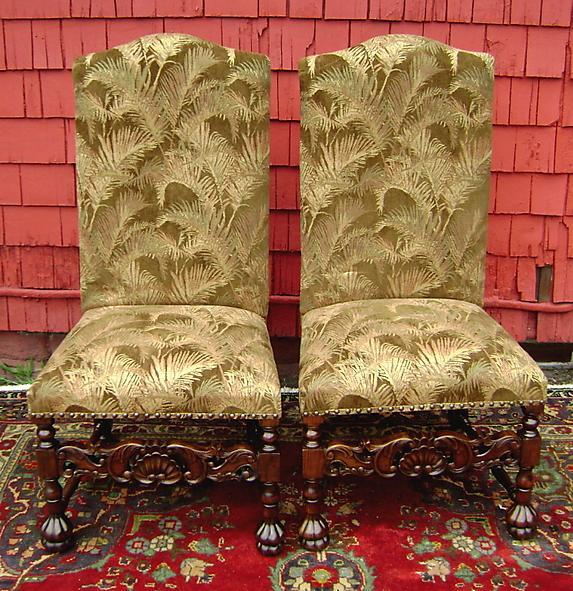 Fine quality Pair solid mahogany Victorian chairs