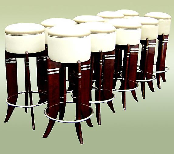 SENSATIONAL PAIR Art Deco inspired HIGH Bar stools