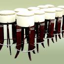 SENSATIONAL PAIR Art Deco inspired HIGH Bar stools