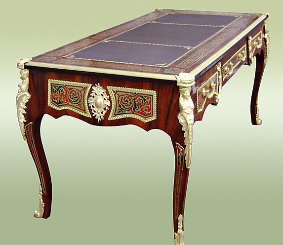 ROYAL French Louis XV Boulle Style LARGE Desk
