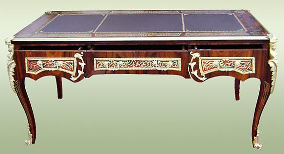 ROYAL French Louis XV Boulle Style LARGE Desk