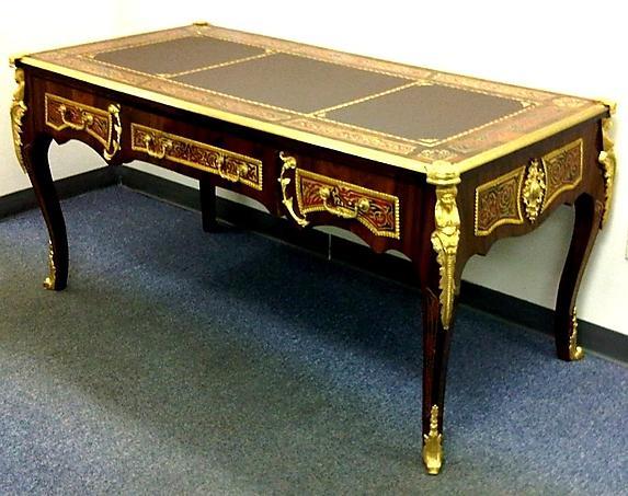 ROYAL French Louis XV Boulle Style LARGE Desk