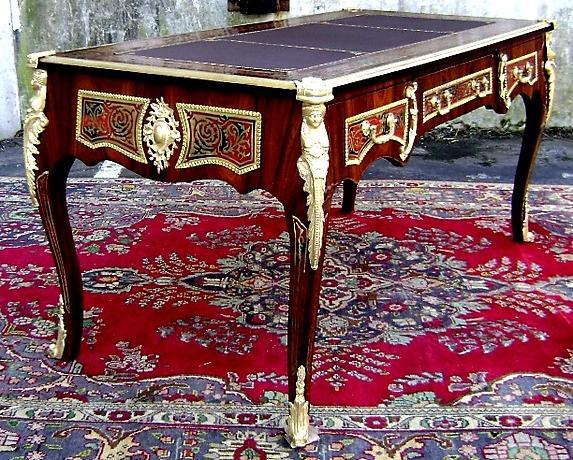 ROYAL French Louis XV Boulle Style LARGE Desk