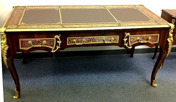 ROYAL French Louis XV Boulle Style LARGE Desk