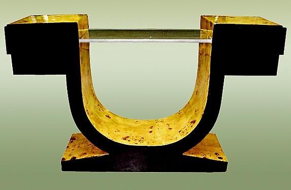 VERY LARGE French Elm Art Deco style console.