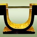 VERY LARGE French Elm Art Deco style console.