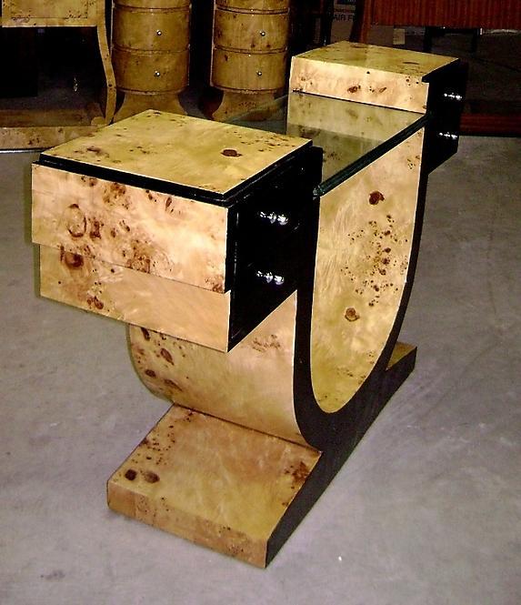 VERY LARGE French Elm Art Deco style console.