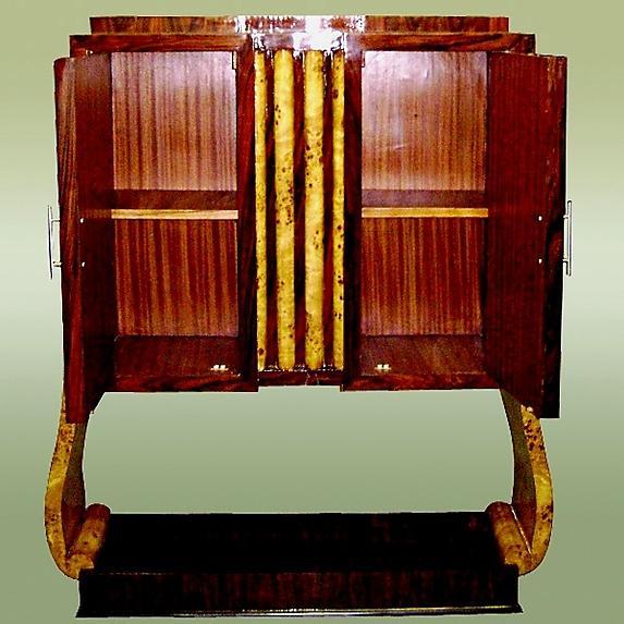 Quality Elm and rosewood Art Deco style Bar