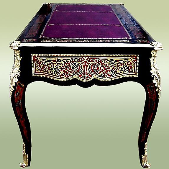 QUALITY Louis XV Boulle Style inlaid LARGE Desk
