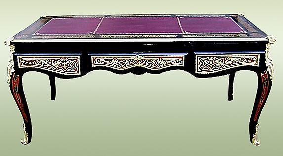 QUALITY Louis XV Boulle Style inlaid LARGE Desk
