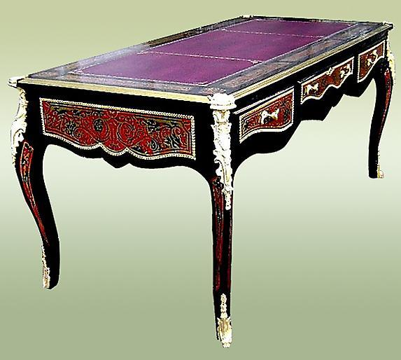 QUALITY Louis XV Boulle Style inlaid LARGE Desk