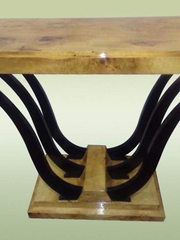uniquely designed two toned Art Deco style console