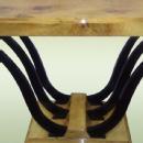 uniquely designed two toned Art Deco style console