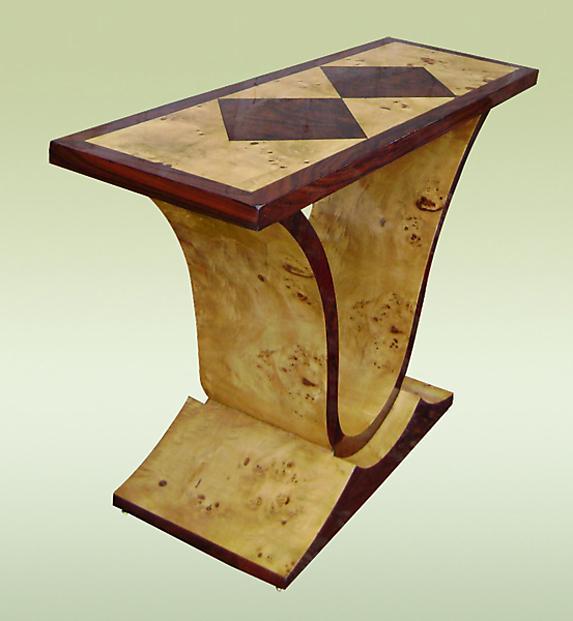 uniquely designed two toned Art Deco style console