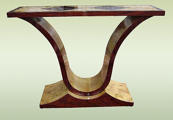 uniquely designed two toned Art Deco style console