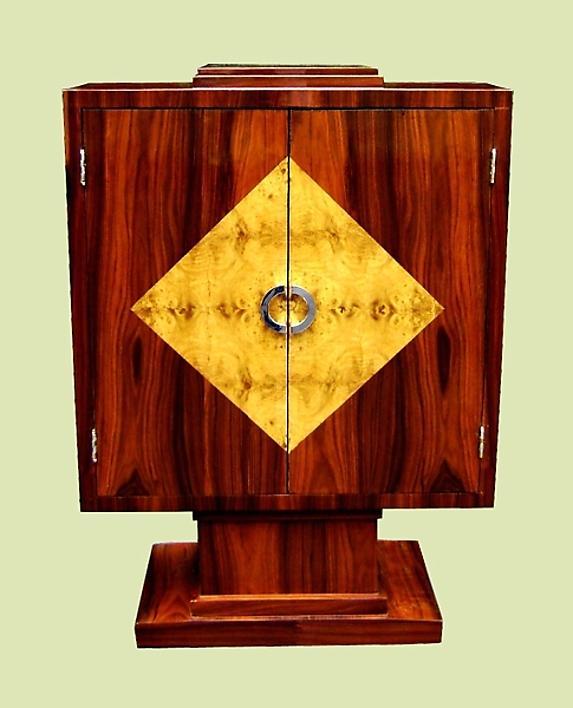 Amazing Art Deco style Bar rosewood and birds eye maple