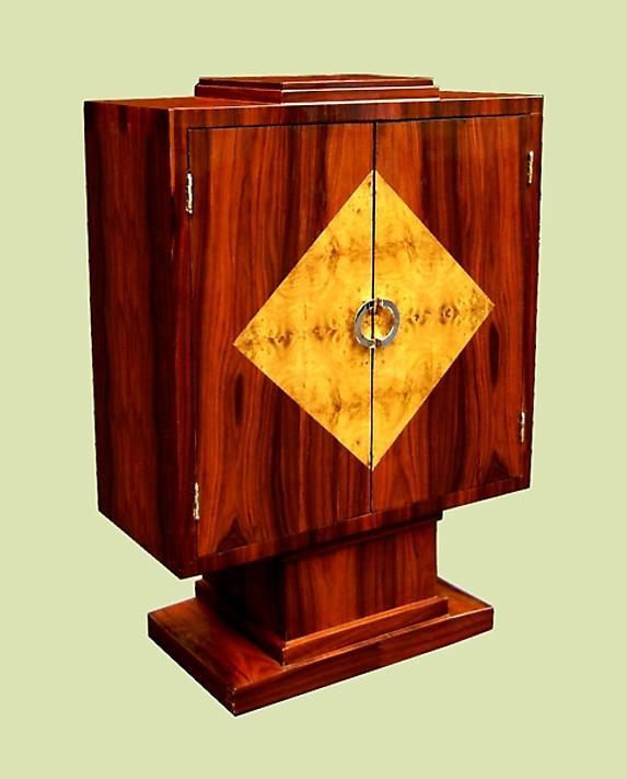 Amazing Art Deco style Bar rosewood and birds eye maple