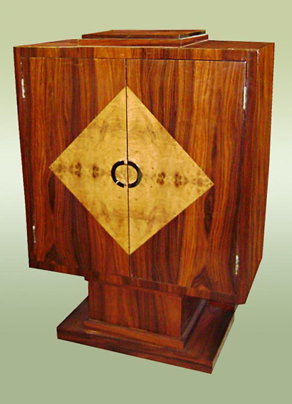 Amazing Art Deco style Bar rosewood and birds eye maple