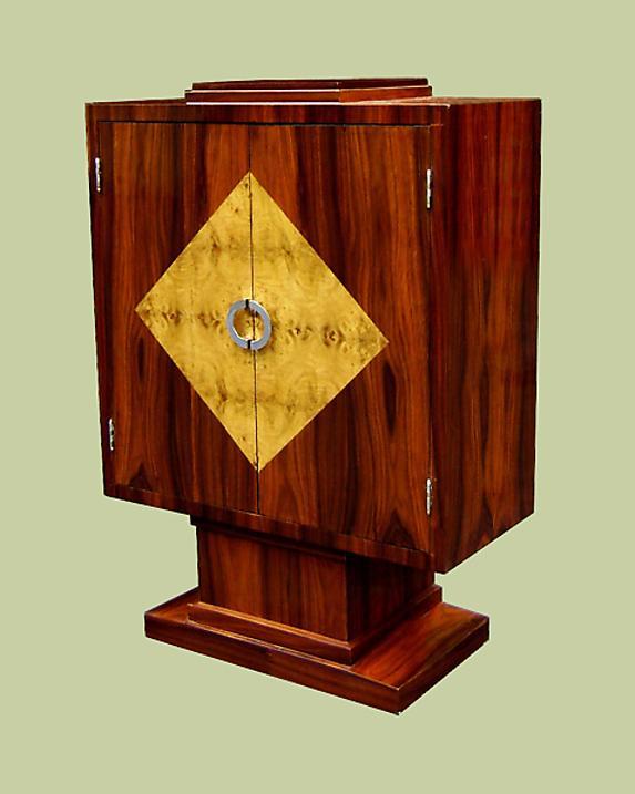 Amazing Art Deco style Bar rosewood and birds eye maple