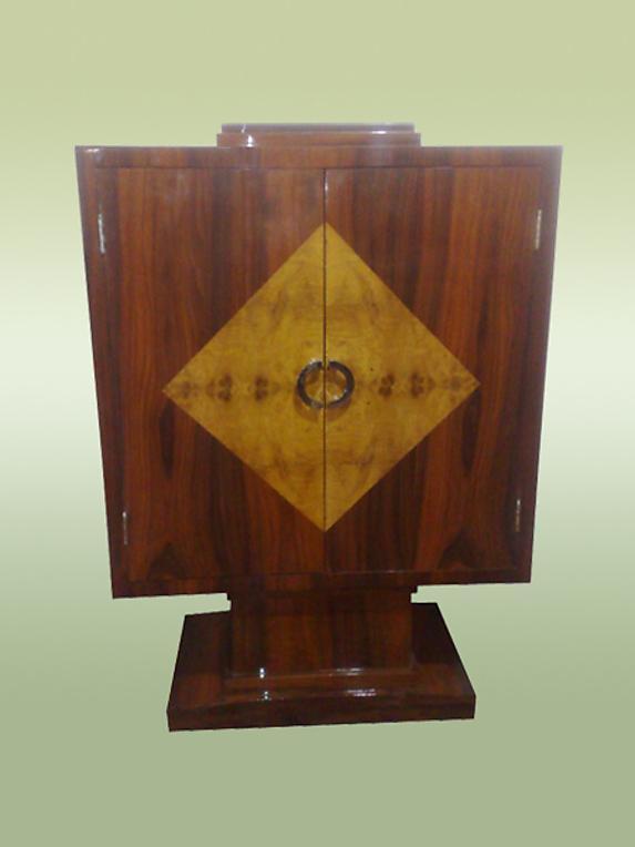 Amazing Art Deco style Bar rosewood and birds eye maple