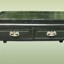 1930s black lacquered coffee table with 4 Drawers
