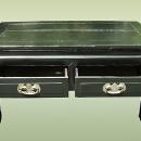 1930s black lacquered coffee table with 4 Drawers
