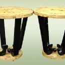 Pair of birds eye Art Deco style side tables