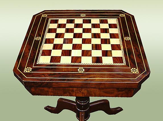 French superbly inlaid Chess Board Table
