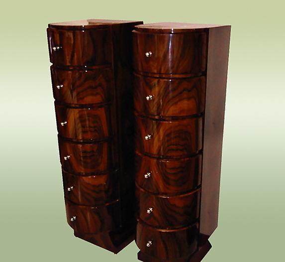 Fabulous Pair walnut High Chiffoniers Art Deco style