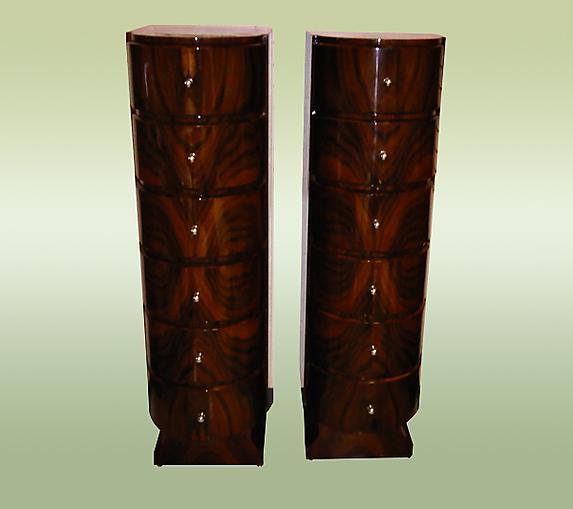 Fabulous Pair walnut High Chiffoniers Art Deco style