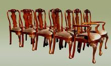 High End SETof TWELVE 10+2 Queen Anne chairs
