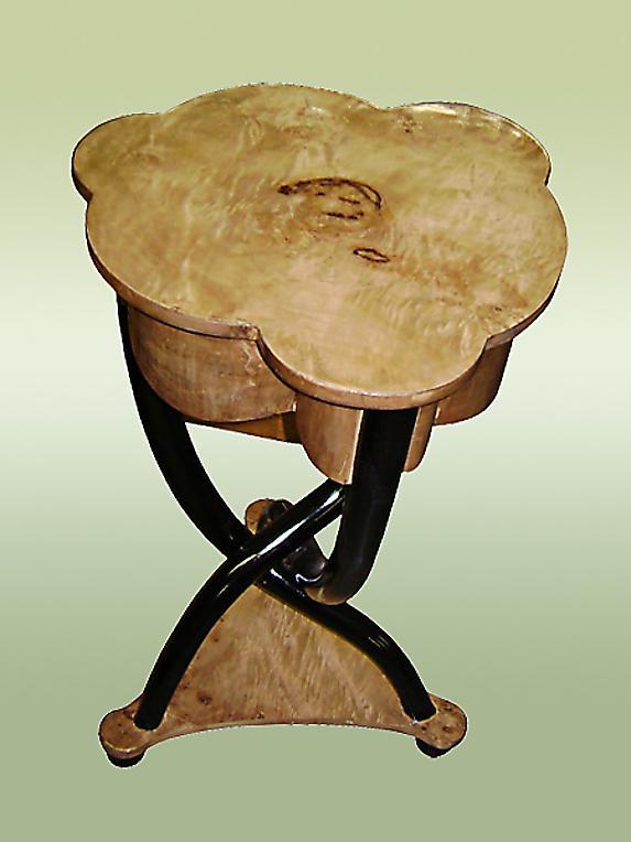 Elegant French Thonet style Olive wood side table