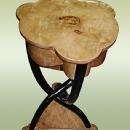Elegant French Thonet style Olive wood side table