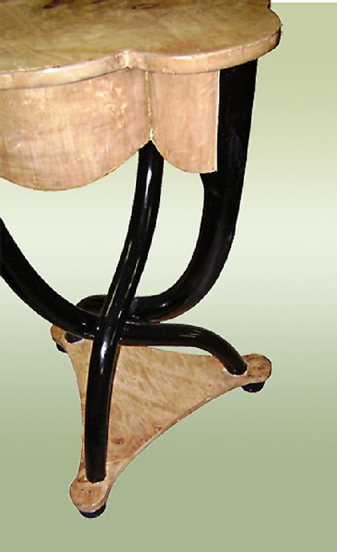 Elegant French Thonet style Olive wood side table