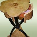 Elegant French Thonet style Olive wood side table