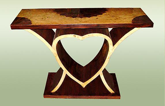 Art Deco Style Heart Shaped Console