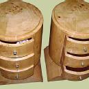 Superb Pair of Art deco style Elm woodl commodes
