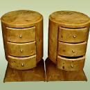 Superb Pair of Art deco style Elm woodl commodes