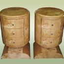 Superb Pair of Art deco style Elm woodl commodes