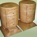 Superb Pair of Art deco style Elm woodl commodes