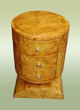 Elegant Art deco style French orange Elm wood commode