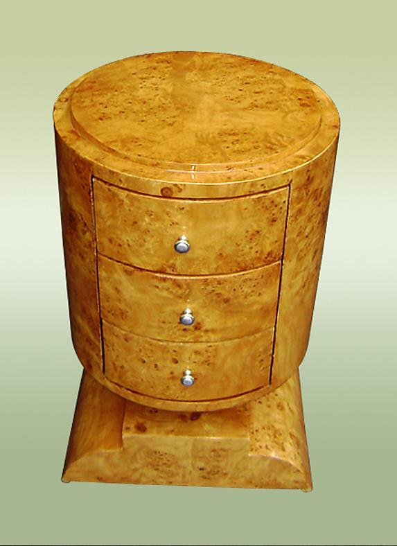 Elegant Art deco style French orange Elm wood commode