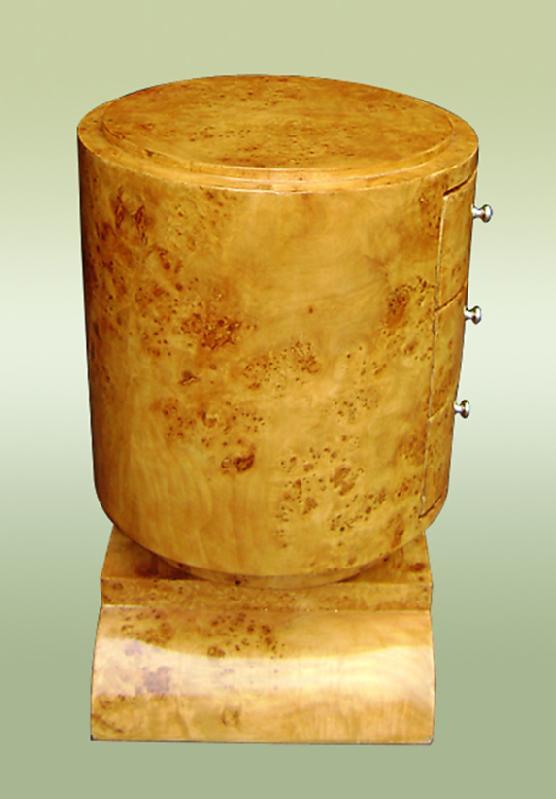 Elegant Art deco style French orange Elm wood commode