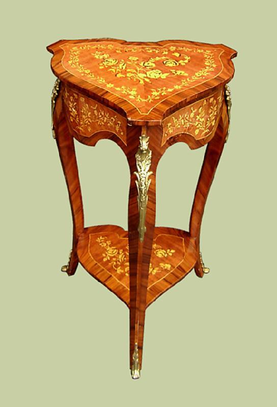 Elegant marquetry French Louis XV style side table