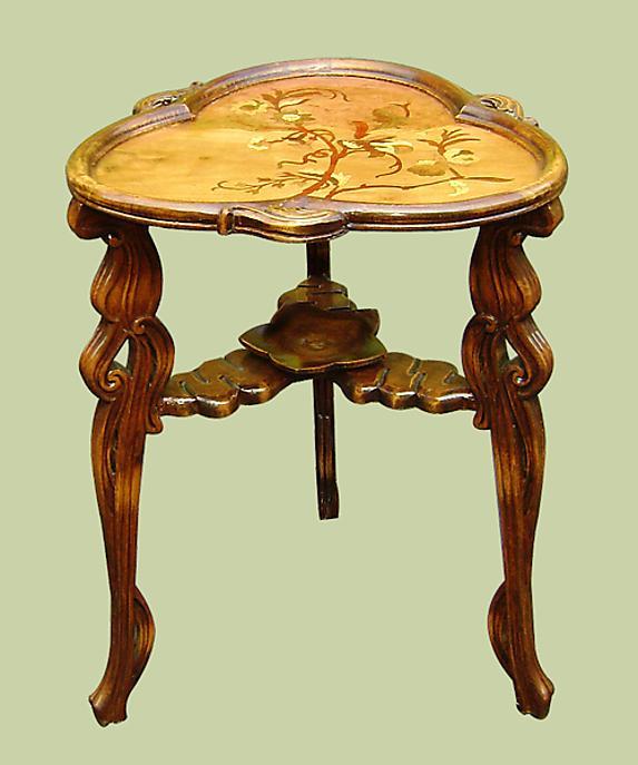 Gorgeous Art Nouveau style Marquetry TABLE Galle design