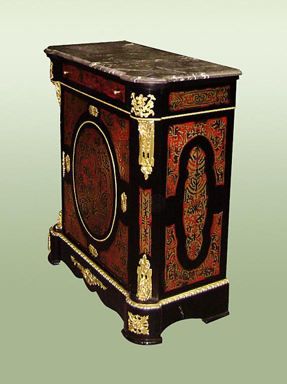 marble top Louis XV style boulle commode