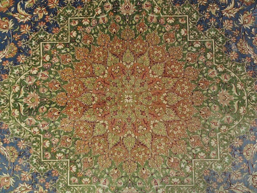 PERSIAN QUM SILK MASTERPIECE CARPET/RUG SIGNED NAZARI
